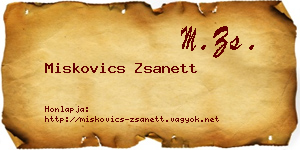 Miskovics Zsanett névjegykártya